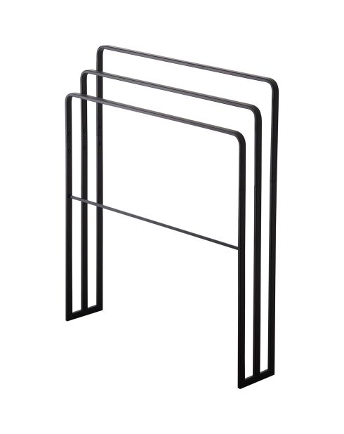 Tower 3-bar zwarte badlakenhouder - 70x14x81 cm