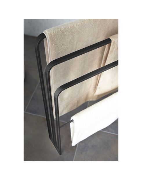 Porte-serviettes de bain Tower 3 barres noir - 70x14x81 cm