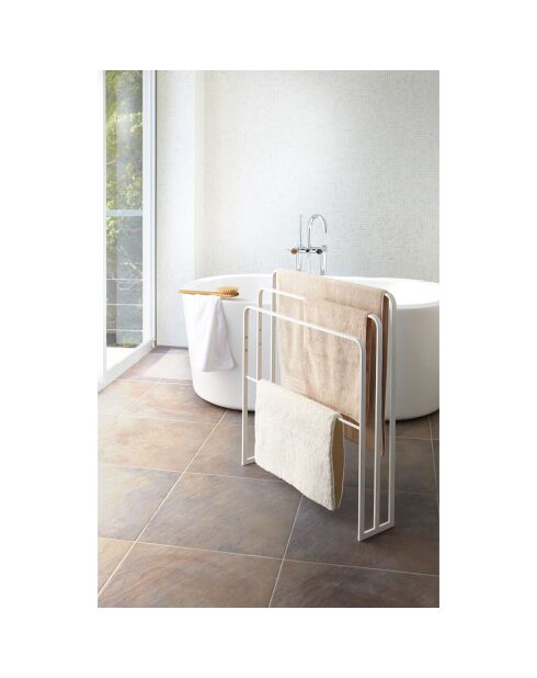 Porte-serviettes de bain Tower 3 barres blanc - 70x14x81 cm