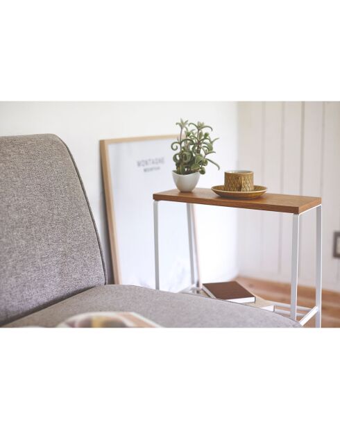 Table d'appoint Tosca blanche - 42x22x56.5 cm
