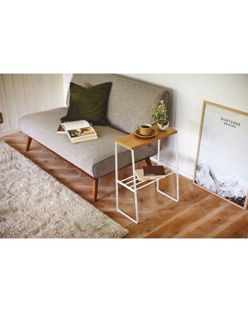 Table d'appoint Tosca blanche - 42x22x56.5 cm