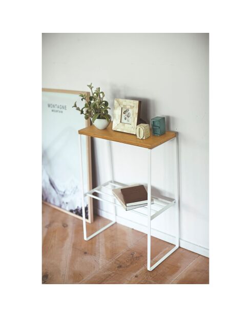 Table d'appoint Tosca blanche - 42x22x56.5 cm