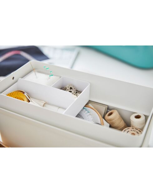 Boîte à couture Tower blanche - 27x14x13.5 cm