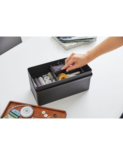 Boîte à couture Tower noire - 27x14x13.5 cm