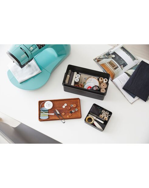 Boîte à couture Tower noire - 27x14x13.5 cm