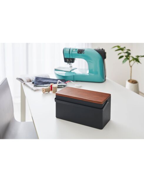 Boîte à couture Tower noire - 27x14x13.5 cm