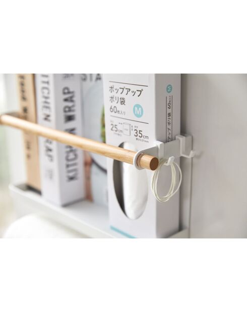 Support de cuisine latéral magnétique Tosca blanc - 32x9.5x20 cm