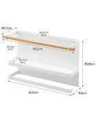Support de cuisine latéral magnétique Tosca blanc - 32x9.5x20 cm