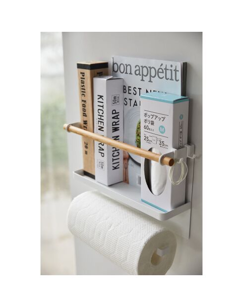 Support de cuisine latéral magnétique Tosca blanc - 32x9.5x20 cm