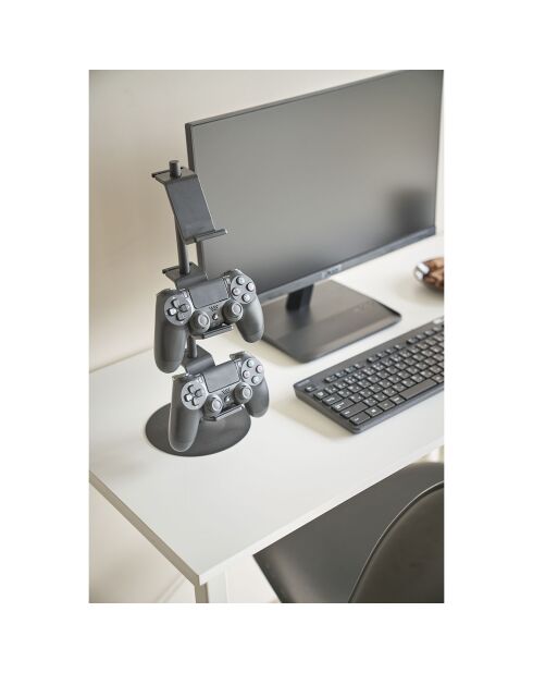 Support pour manettes de jeu noir - 17x17x38.5 cm
