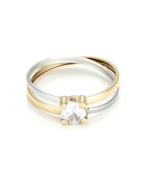 Bague Thia Zircone or bicolore