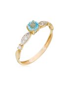Runder Liebesring aus 0,29 Karat Gelbgold mit Topas und Zirkonia
