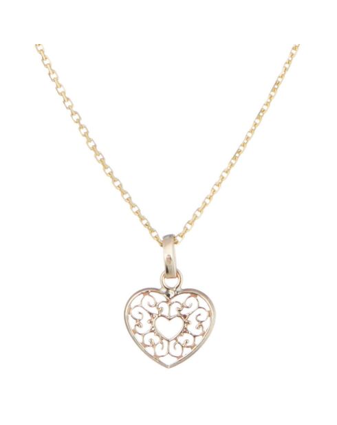 Pendentif Coeurs Arabesque or jaune