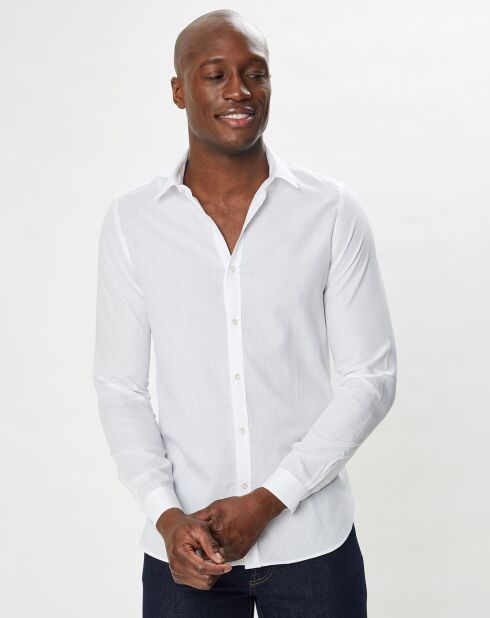 Chemise en chevron léger blanche