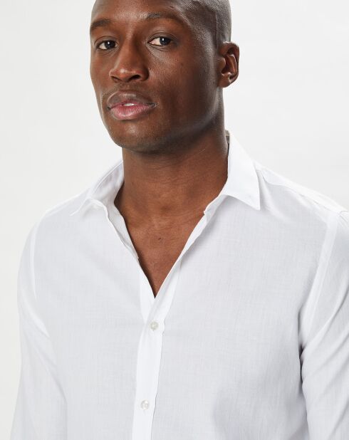 Chemise en chevron léger blanche