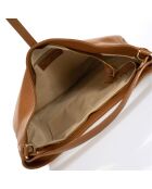 Bandolera Pau de piel coñac - 39x4x26 cm