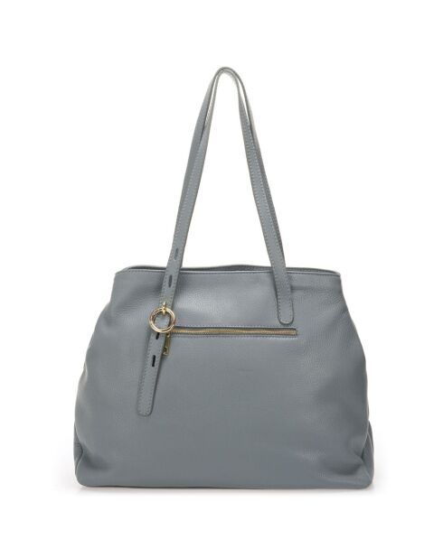 Borsa a tracolla Junie in pelle blu minerale - 38x16x31 cm
