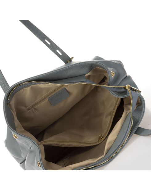Borsa a tracolla Junie in pelle blu minerale - 38x16x31 cm