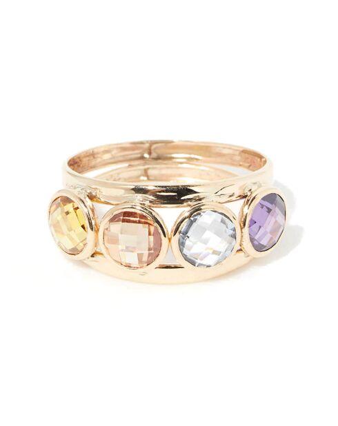 Mehrfarbiger Ring aus Gelbgold mit Zirkonia von Maden