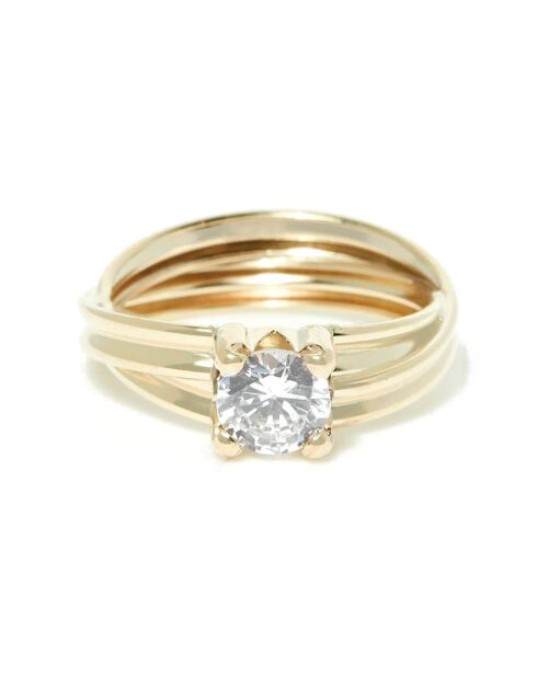 Bague Nine Zircone or jaune