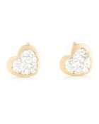 Boucles d'oreilles enfant Coeurs Zircone or jaune