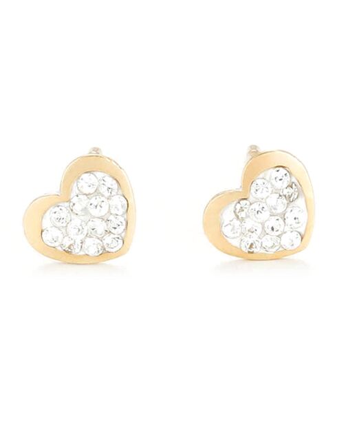 Boucles d'oreilles enfant Coeurs Zircone or jaune