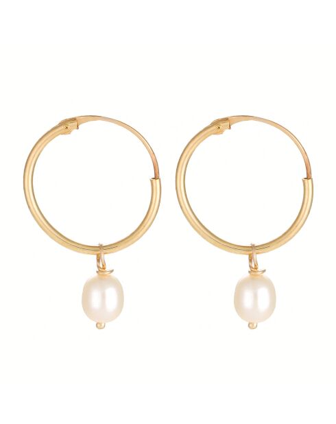 Boucles d'oreilles Gama Perle or jaune