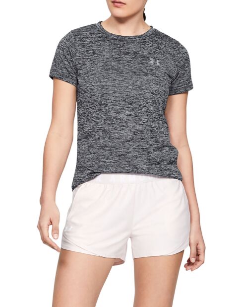 UA Tech™ Twist Funktions-T-Shirt in Schwarz/Grau