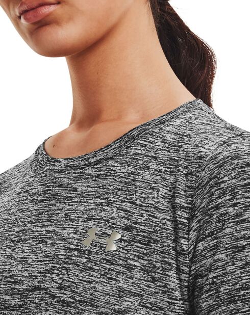 UA Tech™ Twist Funktions-T-Shirt in Schwarz/Grau