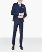 Chemise en popeline stretch bleue