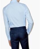 Chemise en popeline stretch bleue