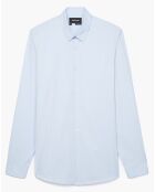 Chemise en popeline stretch bleue