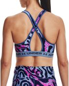 Brassière de sport technique Armour imprimée bleue