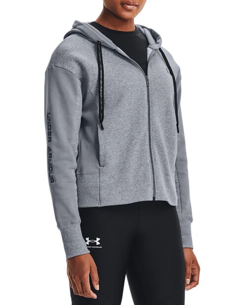 Sweat à capuche zippé en polaire Rival gris