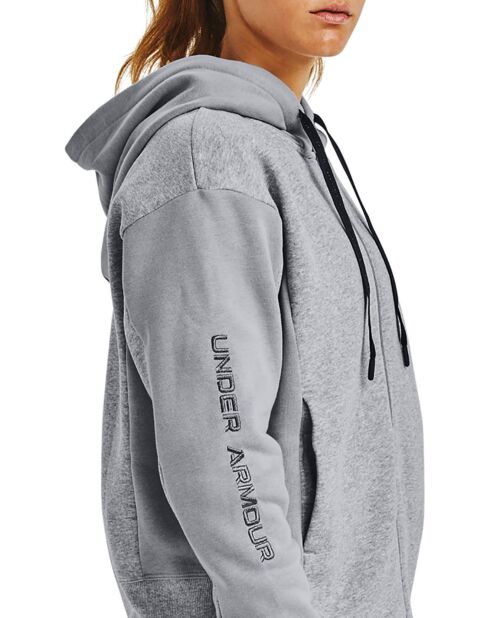 Sweat à capuche zippé en polaire Rival gris