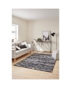 Tapis Shaggy doux Oslo 584 noir - 80x300 cm