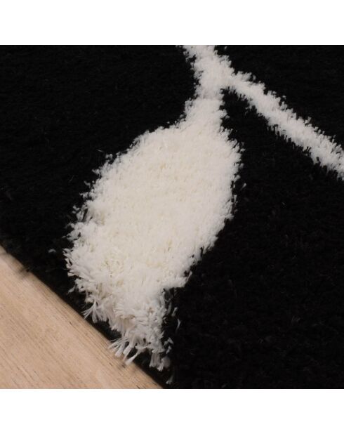 Tapis Shaggy doux Oslo 637 noir - 67x90 cm