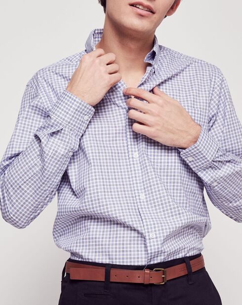 Chemise Regular Fit carreaux bleu marine/blanc