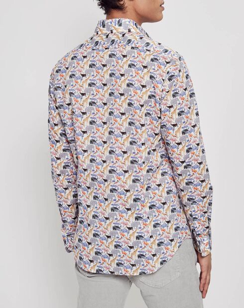 Chemise Regular Fit Bestiaire Safari blanc/multicolore