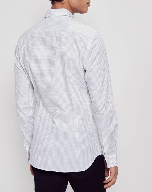 Chemise Slim Fit à carreaux Cahier blanc/gris clair