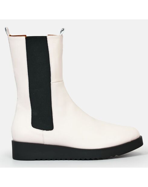 Chelsea Boots en Cuir Memphis blanches
