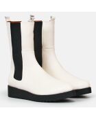Chelsea Boots en Cuir Memphis blanches