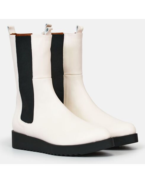 Chelsea Boots en Cuir Memphis blanches