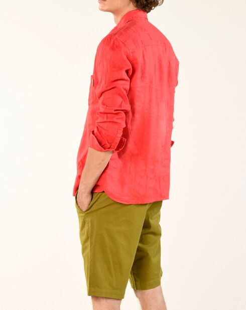Chemise slim 100% Lin Efesio fraise