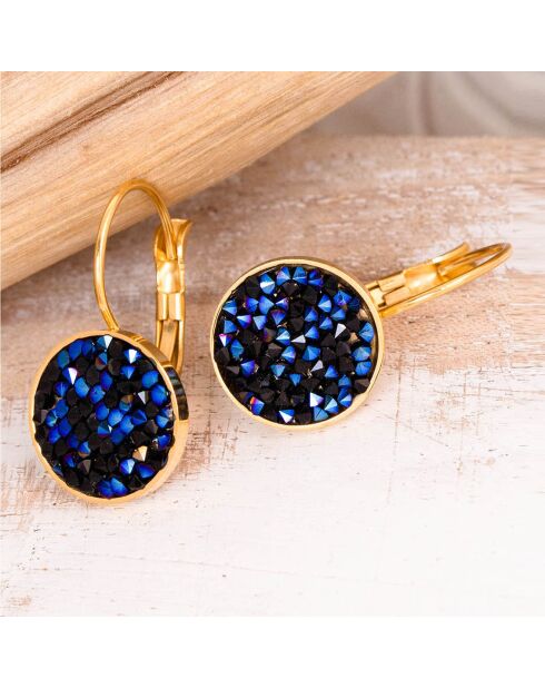 Ohrringe Lipso aus gold/blauem Stahl