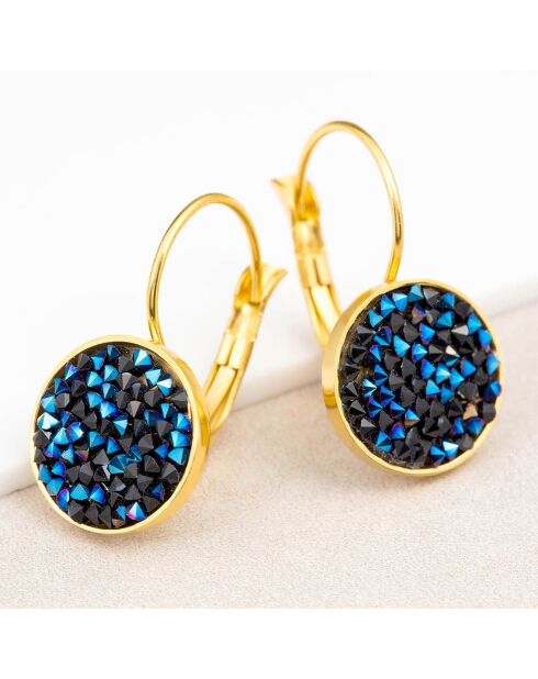 Ohrringe Lipso aus gold/blauem Stahl