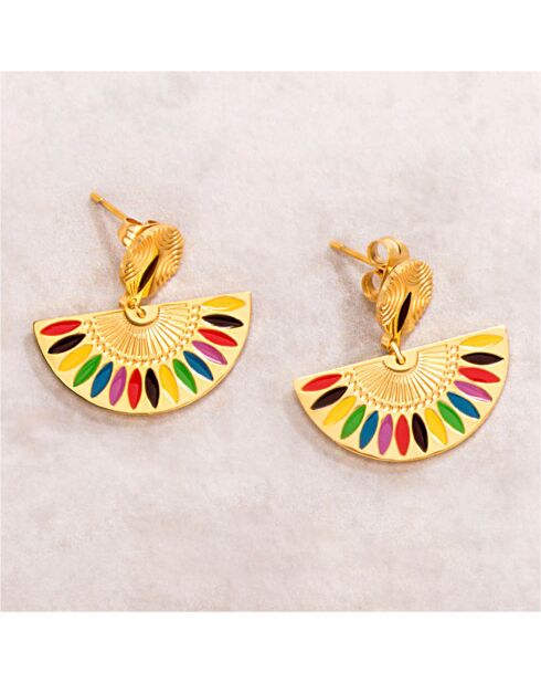 Boucles d'oreilles Gyptos doré/multicolore