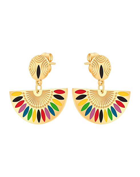 Boucles d'oreilles Gyptos doré/multicolore