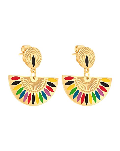 Boucles d'oreilles Gyptos doré/multicolore