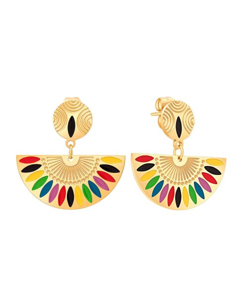 Boucles d'oreilles Gyptos doré/multicolore